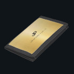 Portefeuille À 3 Volets Elégant Gold Look moderne Monogramme Modèle<br><div class="desc">Elegant Gold Look Moderne Monogrammed Modèle Portefeuille photo.</div>
