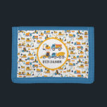 Portefeuille À 3 Volets Enfants Construction Camions Motif Personnalisé<br><div class="desc">Kids Construction Trucks Motif personnalisé Tripli Wallet. Disponible en 6 couleurs. Avec des camions de construction dessinés à la main. (Camions conçus par syarifahbrit)</div>