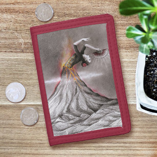 Portefeuille À 3 Volets Flamenca danseuse femme Volcano Dessin surréaliste