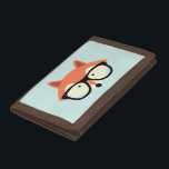 Portefeuille À 3 Volets Fox rouge de hippie mignon<br><div class="desc">Illustration adorable de vecteur d'un petit renard rouge mignon portant une paire surdimensionnée de lunettes.</div>