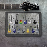 Portefeuille À 3 Volets Guitares électriques<br><div class="desc">Beaucoup de couleurs de guitares électriques contre un arrière - plan gris métallique.</div>