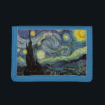 Portefeuille À 3 Volets Nuit étoilée par Vincent van Gogh.<br><div class="desc">Nuit étoilée par Vincent van Gogh. Les plus célèbres beaux-arts,  impressionnisme,  peinture à l'huile de paysage. Favoris et aimé par beaucoup de gens. Une belle nuit étoilée bleue avec l'imagination jaune étoiles d'espoir et de joie.</div>