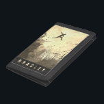 Portefeuille À 3 Volets Parkour Urban Obstacle Course Modern Sepia Name<br><div class="desc">L'impression de parkour d'un artiste moderne se pratique dans une ruelle urbaine aux tons sépia.</div>