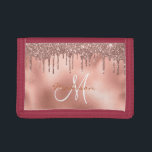 Portefeuille À 3 Volets Parties scintillant d'or Rose Monogramme personnal<br><div class="desc">This design may be personalized in the area provided by changing the Phoand/or text. Or it can be customized by choosing the click to customize further option and delete or change the color of the background, add text, change the text color style, or delete the text for an image only...</div>