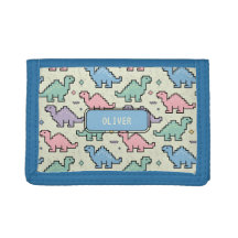 Pastel Arcade Dinosaur Pixel Silhouettes Motif