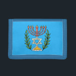 Portefeuille À 3 Volets Persian Magen David Menorah<br><div class="desc">Cette image a été adaptée à partir d'un carrelage juif perse antique et présente une menorah avec un Magen David (Étoile de David) encadré de branches d'olivier. Les imperfections de l'image originale peinte à la main ont été conservées.</div>