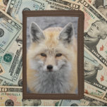 Portefeuille À 3 Volets Photo de la faune de Red Fox<br><div class="desc">Pour les amateurs de nature et de faune ! Sécurisez argent et cartes de crédit avec ce porte-monnaie qui présente une photo d'un Red Fox mignon avec des oreilles pointues et le museau. Sélectionnez la couleur de votre portefeuille.</div>