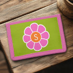 Portefeuille À 3 Volets Poisson rose super avec monogramme orange personna<br><div class="desc">Un design mignon avec une fleur de printemps tendance et une façon audacieuse d'afficher vos monogrammes.</div>