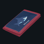 Portefeuille À 3 Volets Requin de sourire bleu frais<br><div class="desc">Conception d'illustration de requin bleu d'amusement qui peut être personnalisée avec le nom ou un message fait sur commande de votre enfant.</div>