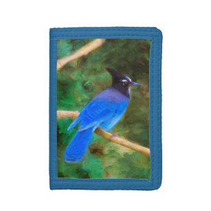 Portefeuille À 3 Volets Steller's Jay Painting - Art original pour oiseaux