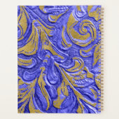 Portefeuille en cuir Texture Bleu Embossé Planner (Dos)