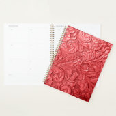 Portefeuille en cuir Texture Rouge Embossé (Devant avec enveloppe)