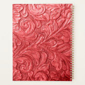 Portefeuille en cuir Texture Rouge Embossé (Dos)