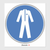 Porter des vêtements de protection Étiquette symbo (Feuille)