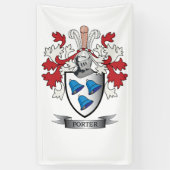 Porter Family Crest Coat of Arms Spandoek (Verticaal)