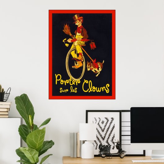 Porter Sur Les Clowns ~ Circus Poster (Thuiskantoor)