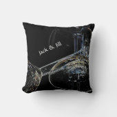 Portes À Vin Cristal Renversé Oreiller À Jeu Noir (Recto)