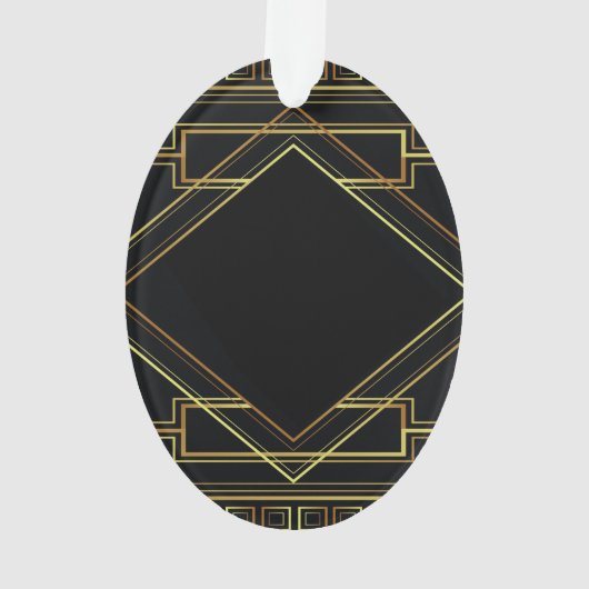 portes de motif géométrique noir et or art déco (dos)