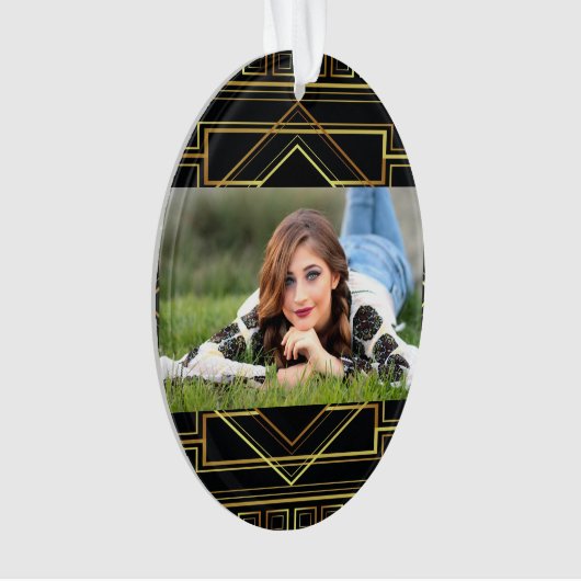 portes de motif géométrique noir et or art déco (devant)