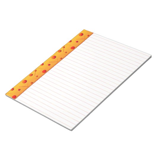 Portes et lignes rouges orange amusant Bloc-notes (Incliné)