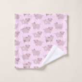 Portes et Motifs pour bébés roses mignons (Gant de toilette)