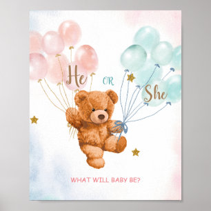 Portez-lui une Affiche de bienvenue de ballon rose