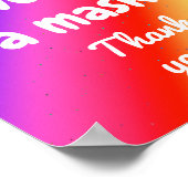 Portez un masque Poster des couleurs arc-en-ciel (Coin)