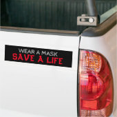 Portez un masque, sauvez une vie Bumper Sticker (Sur camion)