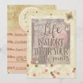 Portez votre Pantalon de fête Confetti Invitation (Devant / Derrière)