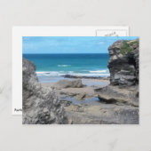 Porth Beach Newquay Cornwall foto Briefkaart (Voorkant / Achterkant)