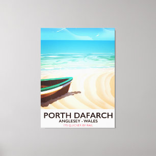 Porth Dafarch, Anglesey Welsh strand poster Canvas Afdruk