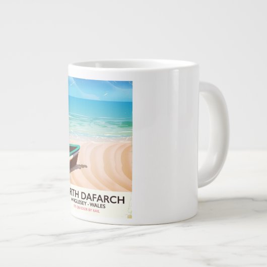 Porth Dafarch, Anglesey Welsh strand poster Extra Grote Beker (Voorkant rechts)