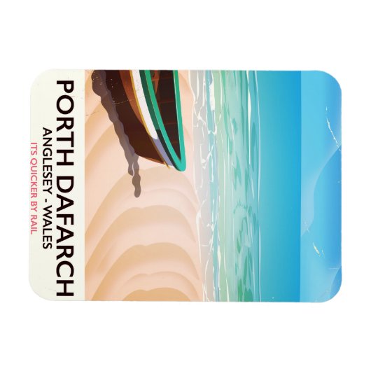 Porth Dafarch, Anglesey Welsh strand poster Magneet (Horizontaal)