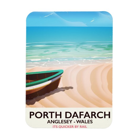 Porth Dafarch, Anglesey Welsh strand poster Magneet (Verticaal)