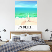 Porth Newquay Sandcastle — reisdruk Canvas Afdruk (Insitu (Slaapkamer))