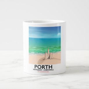 Porth Newquay zandkasteel reisprint Jumbo Beker