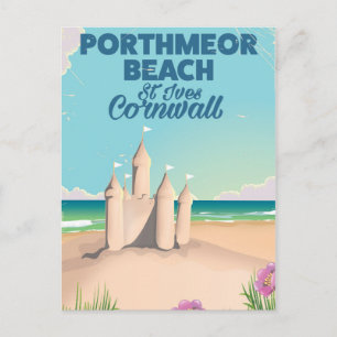 Porthmeor Beach, St Ives, Cornwall reisposter Briefkaart
