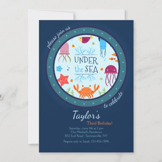 Porthole aan de uitnodiging van het Zee (Voorkant)