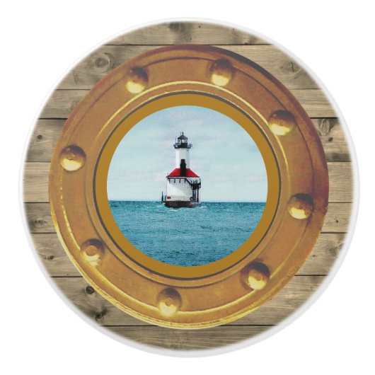 Porthole Lighthouse Ceramic Pull Keramische Knop (Voorkant)