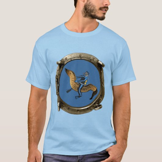 Porthole Uitzicht van een SCUBA-duiker die een reu T-shirt (Voorkant)