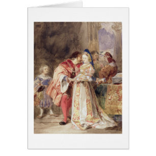 Portia en Bassanio, c.1826 (m/c, bruine inkt, carr