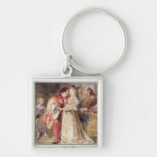 Portia en Bassanio, c.1826 (m/c, bruine inkt, carr Sleutelhanger (Voorkant)