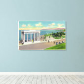 Portico over Plymouth Rock Uitzicht Plymouth Canvas Afdruk (Insitu (Houten vloer))