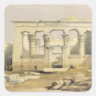 Portico van de tempel Kalabshah uit "Egypte en Vierkante Sticker