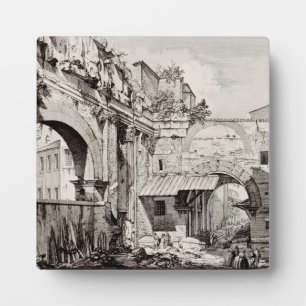 Portico van Octavia Rome Zwart en Wit Kunst Fotoplaat