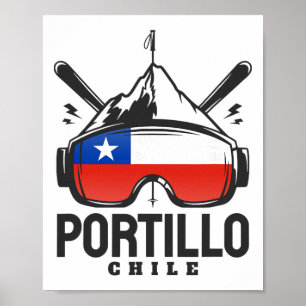 Portillo Chile Skigebied Retro Skien Poster