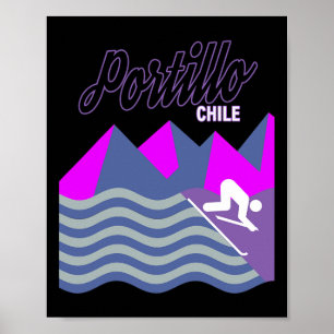 Portillo Chili Zuid-Amerika Ski Resort Snowboardi Poster
