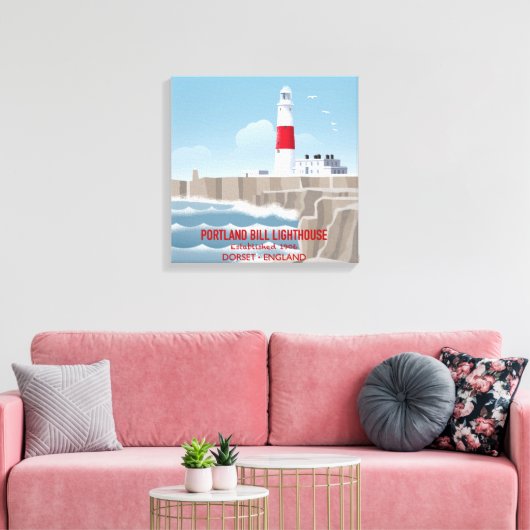 Portland Bill Lighthouse Canvas Afdruk (Insitu (Woonkamer))