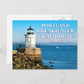 Portland Breakwater Lighthouse, Maine Briefkaart (Voorkant / Achterkant)