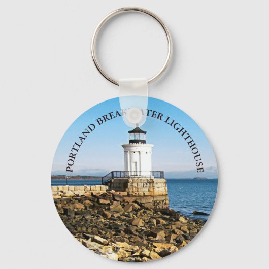Portland Breakwater Lighthouse, Maine Sleutelhange Sleutelhanger (Voorkant)